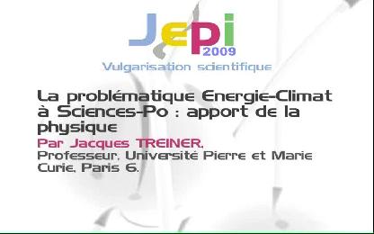 La problématique Energie-Climat à Sciences-Po : apport de la physique