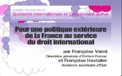 Pour une politique extérieure de la France au service du droit international