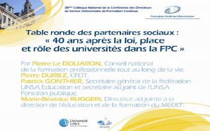 Table ronde des partenaires sociaux 