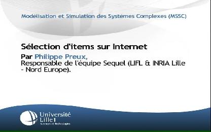 Sélection d&#8217;items sur Internet 