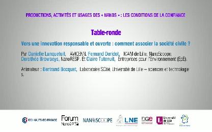 Vers une innovation responsable et ouverte : comment associer la société civile ?  / Nanolille 2017