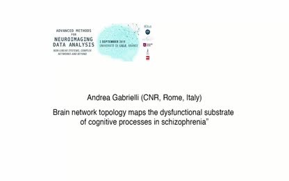 Andrea Gabrielli (CNR, Rome, Italy): Brain network topology maps the dysfunctional substrate of cognitive processes in schizophrenia”