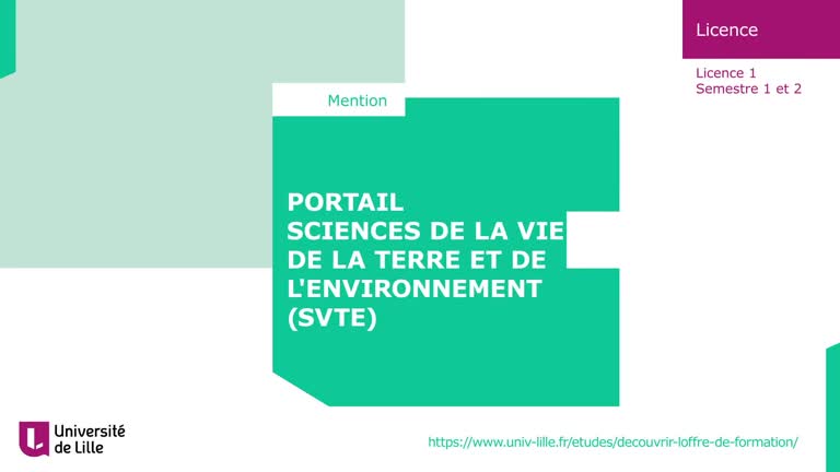 Licence Portail Sciences de la Vie, de la Terre et Environnement (SVTE