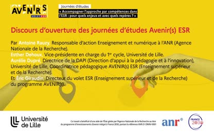 Discours d’ouverture des journées d’études Avenir(s) ESR
